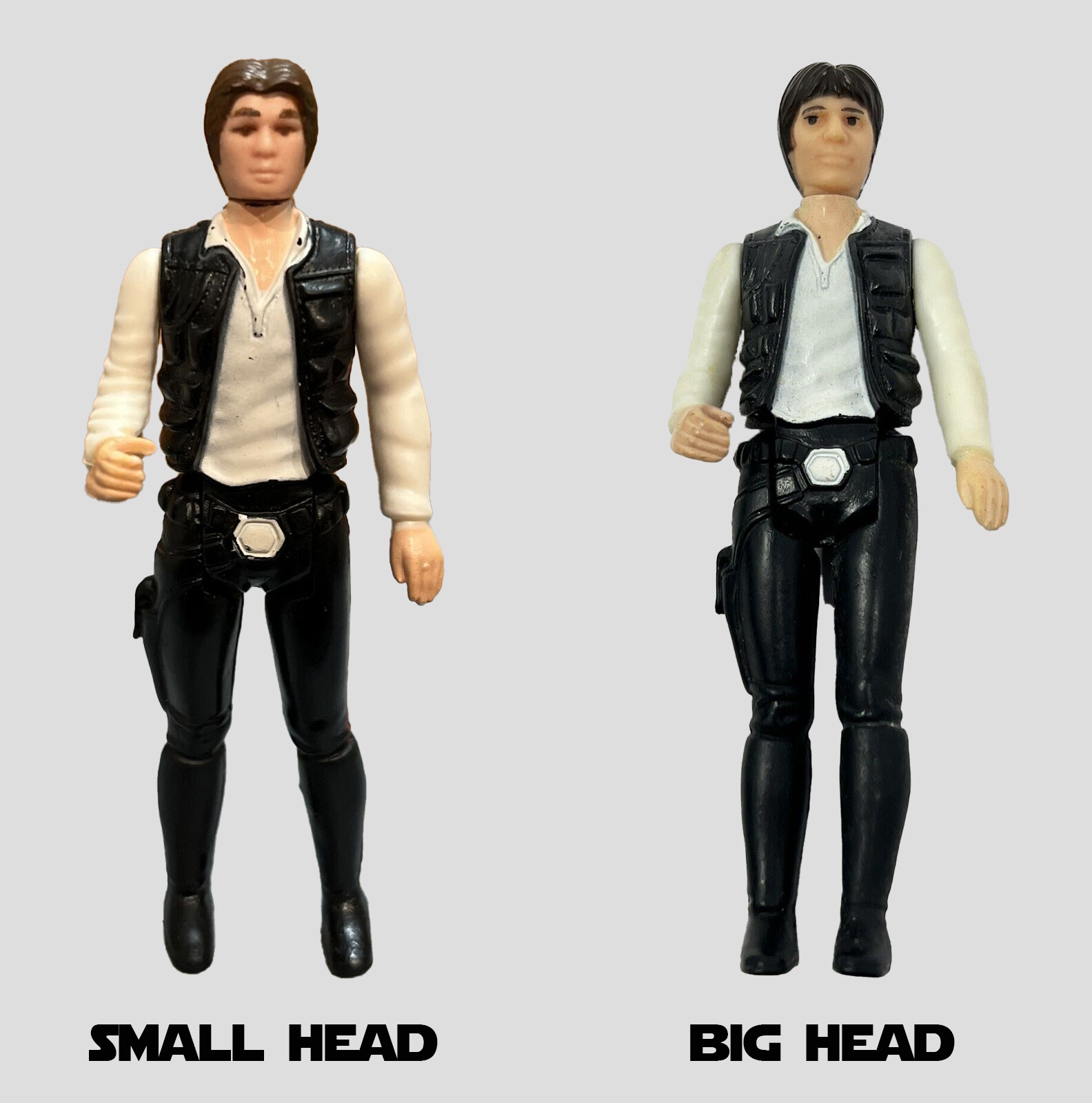 What's the difference between Big Head and Small Head Han? Small Head has a more proportional head, and Big Head is more bulbous.
